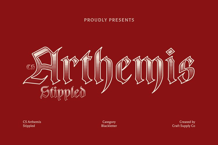 Preview of CS Arthemis Stippled Font