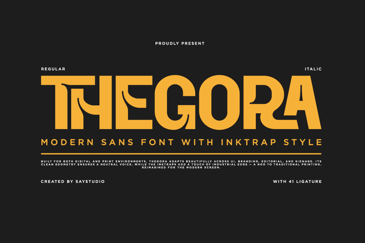 Preview of Thegora DEMO Font