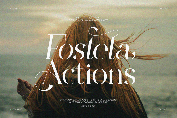 Preview of Fostela Actions Font