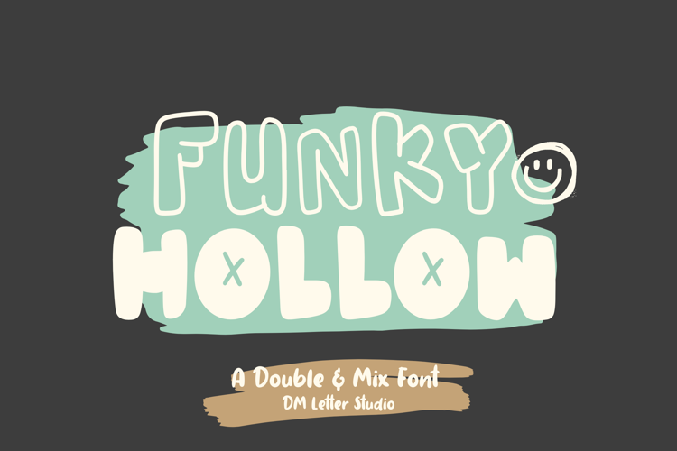 Preview of Funky Hollow Font