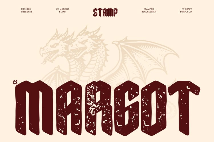 Preview of CS Margot Stamp Font