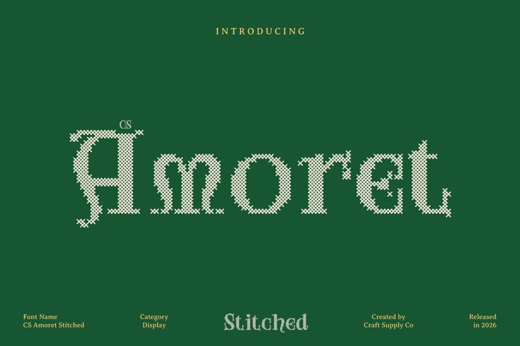 Preview of CS Amoret Stitched Font