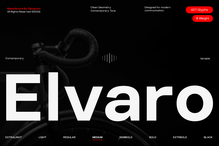 Preview of TBJ Elvaro Sans Font Family
