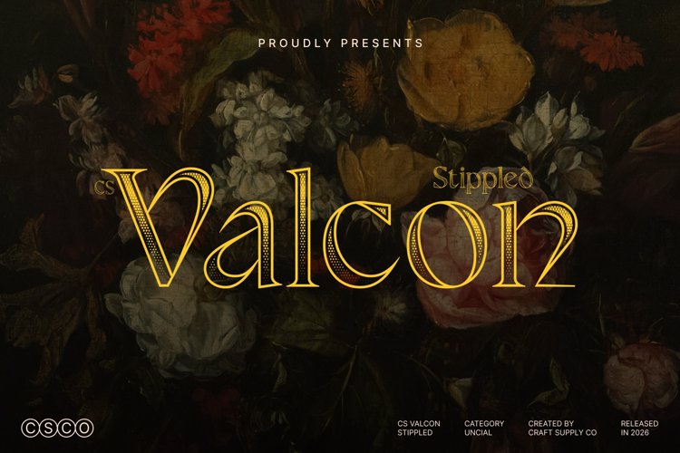 Preview of CS Valcon Stippled Font