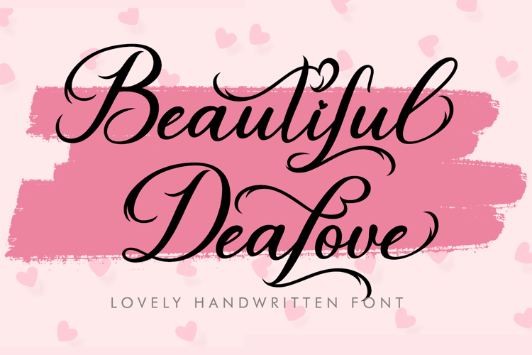 Preview of Beautiful Dealove Font
