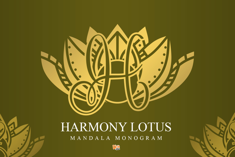 Harmony Lotus Mandala Monogram Font