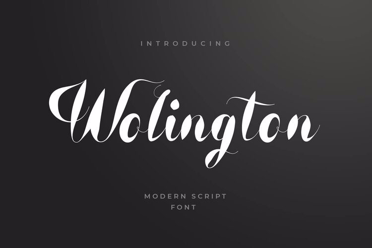 Preview of Wolington Swirly Flowing Font
