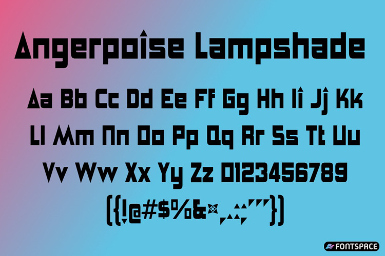 Preview of Angerpoise Lampshade Font