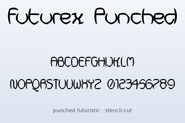 Preview of Futurex Punched Font