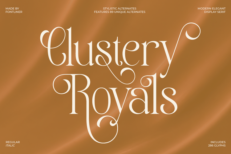 Preview of Clustery Royals Font