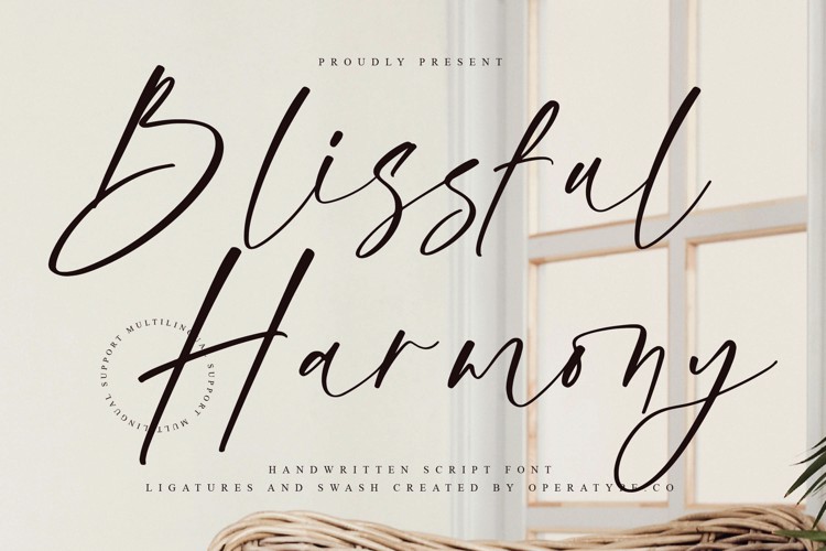 Preview of Blissful Harmony Font