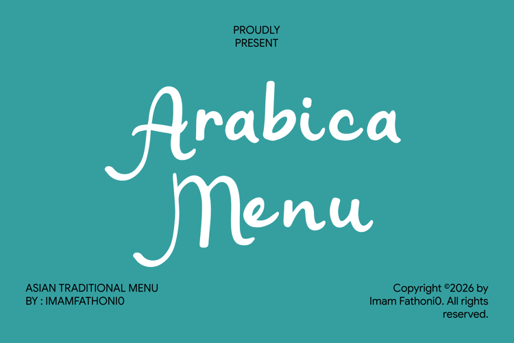 Preview of Arabica Menu Font
