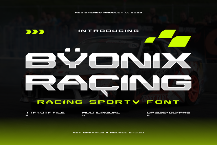 Preview of Byonix Racing Font