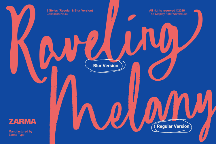 Preview of Raveling Melany Font