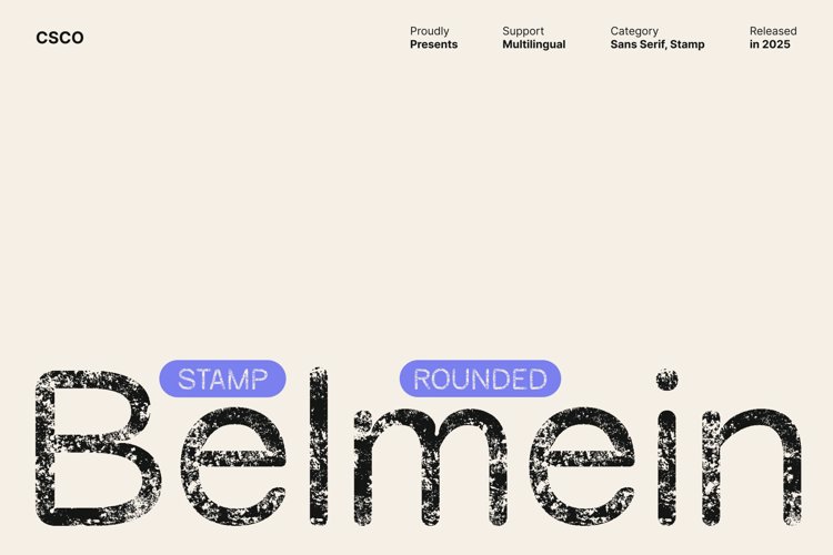 Preview of Belmein Rounded Stamp Font