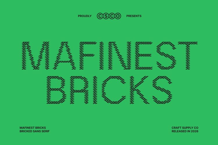 Preview of Mafinest Bricks Font