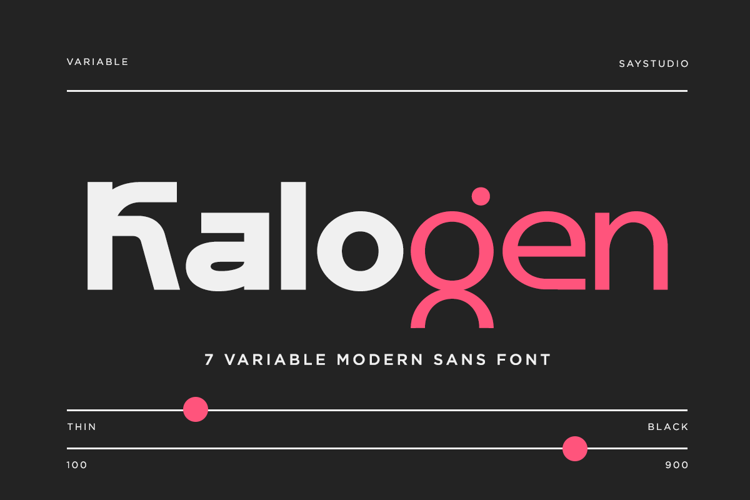 Preview of Kalogen DEMO Font