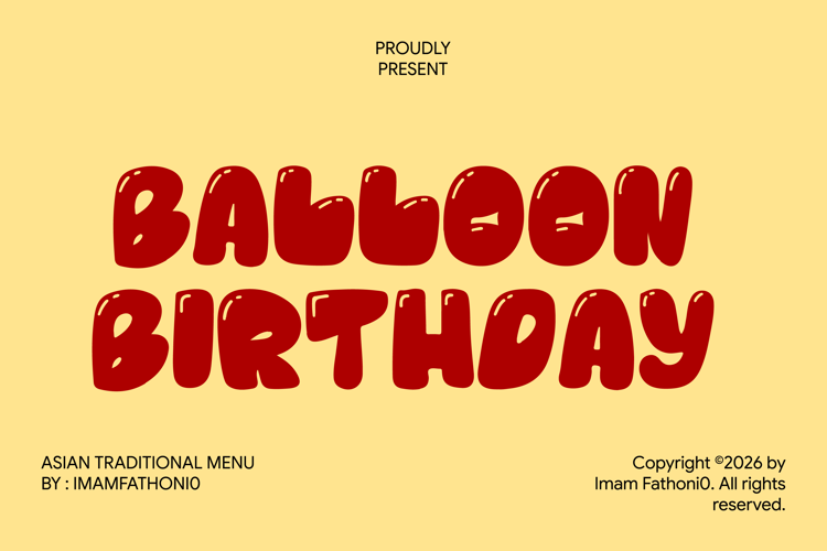 Preview of Balloon Birthday Font