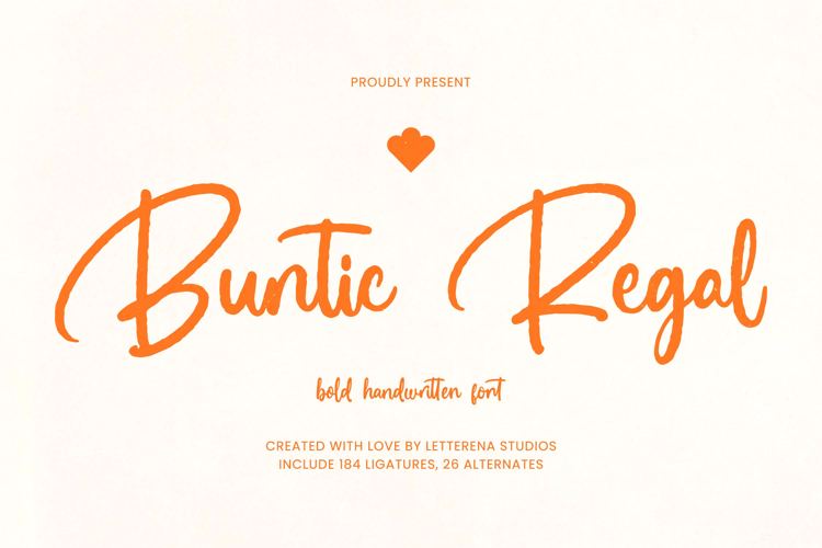 Preview of Buntic Regal VERSION Font