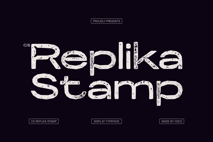 Preview of CS Replika Stamp Font