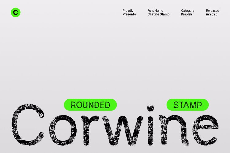 Preview of Corwine Rounded Stamp Font
