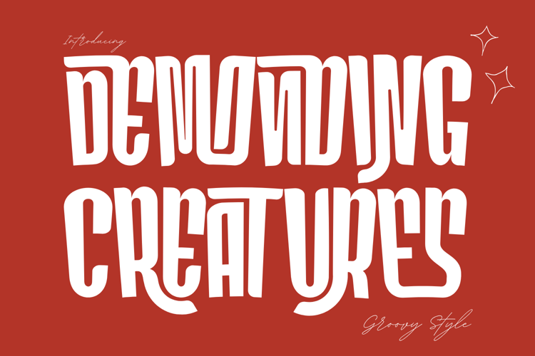 Preview of DEMANDING CREATURES Font
