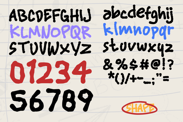 Preview of Shape Font