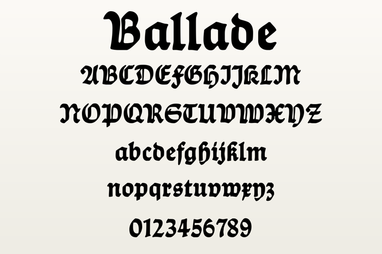 Preview of Ballade Font