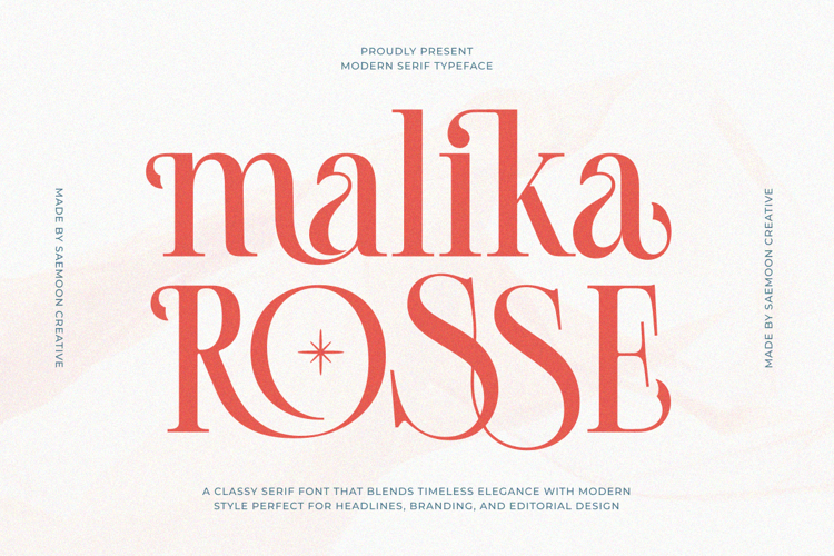 Preview of Malika Rosse Font