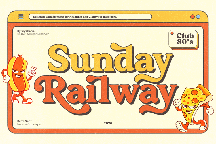 Preview of GC Sunday Railway Font