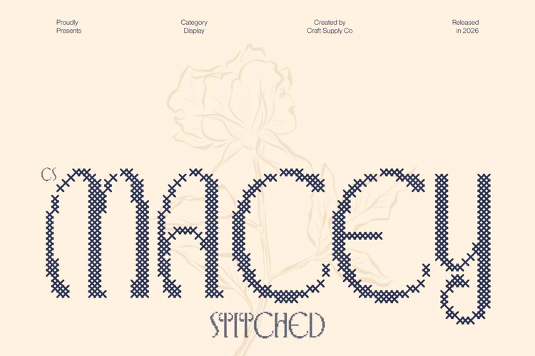 Preview of CS Macey Stitched Font