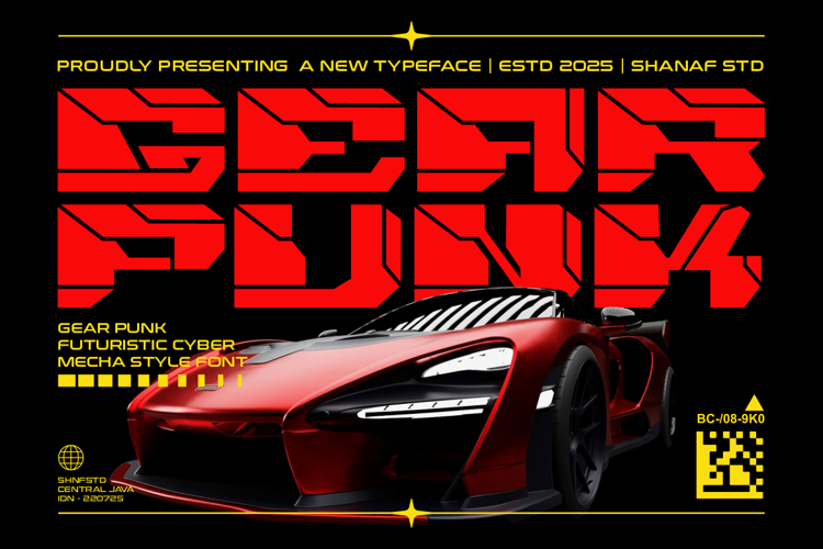 Preview of Gearpunk Font