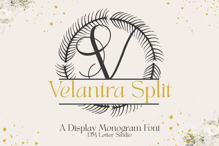 Preview of Velantra Split Monogram Font