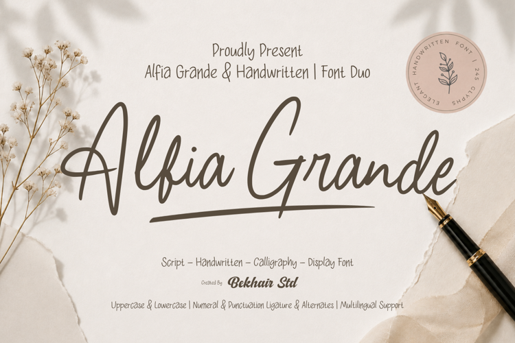 Preview of Alfia Grande Font