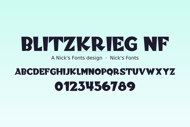 Preview of Blitzkrieg NF Font