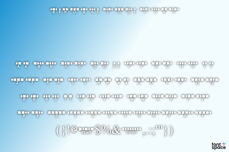 Preview of Remorse Code CHMC Font