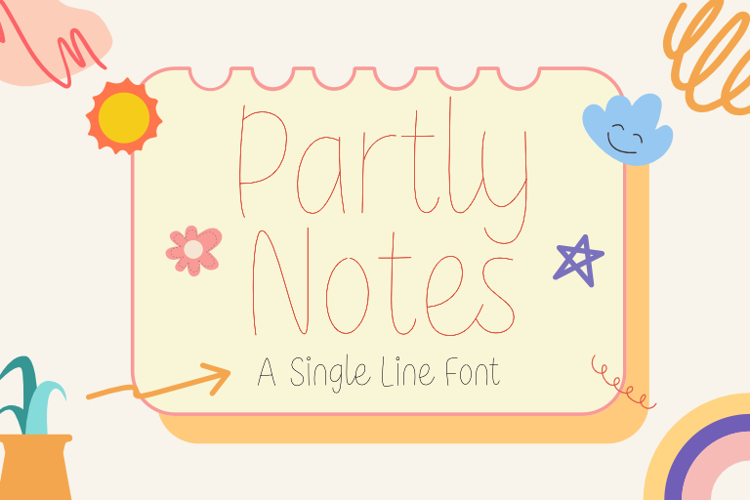 Partly Notes Single Line Font