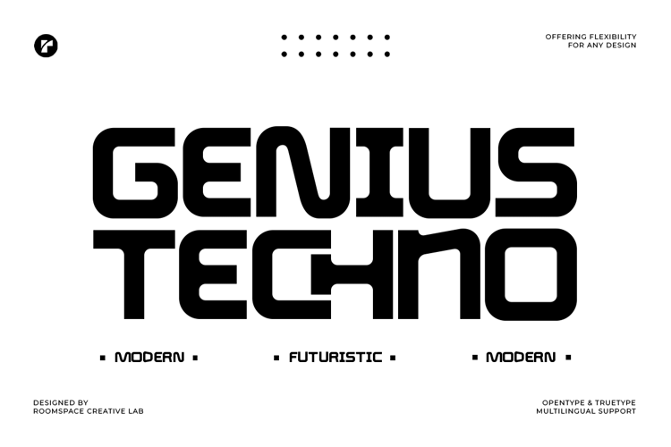 Preview of Genius Techno Font