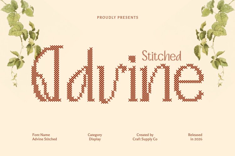 Preview of Advine Stitched Font