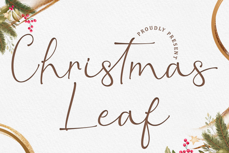 Christmas Leaf Font