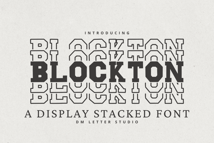 Preview of Blockton Stacked Font