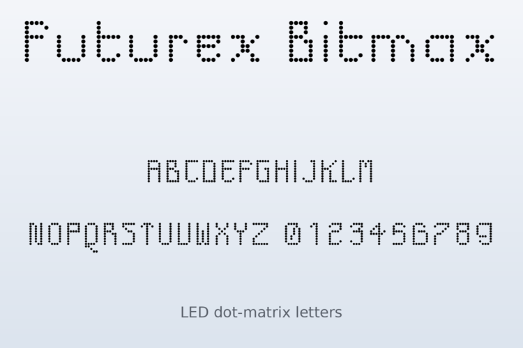 Preview of Futurex Bitmax Font