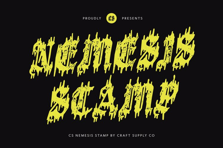 Preview of CS Nemesis Stamp Font