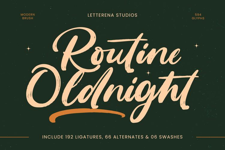 Preview of Routine Oldnight VERSION Font