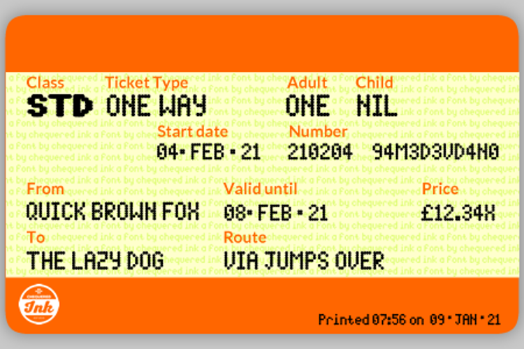 Spotted Rail Ticket Font
