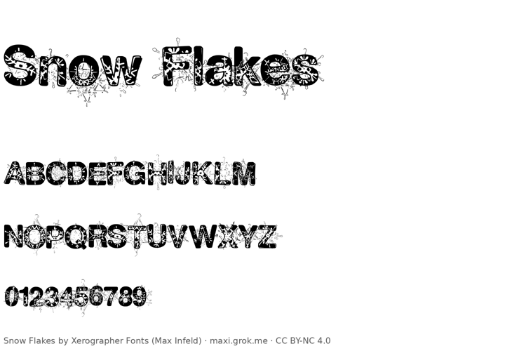 Preview of Snow Flakes Font