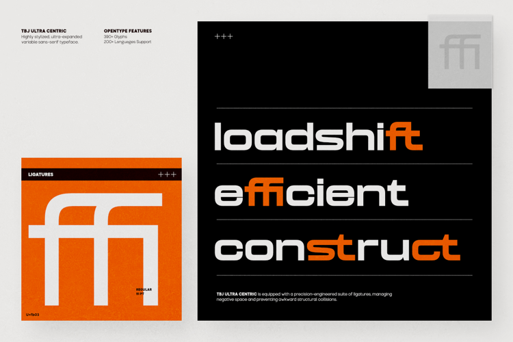 Preview of TBJ Ultra Centric Font
