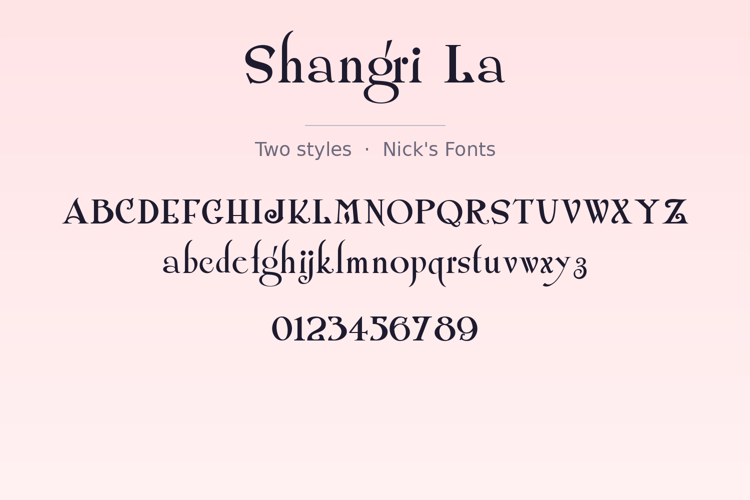 Preview of Shangri La Font