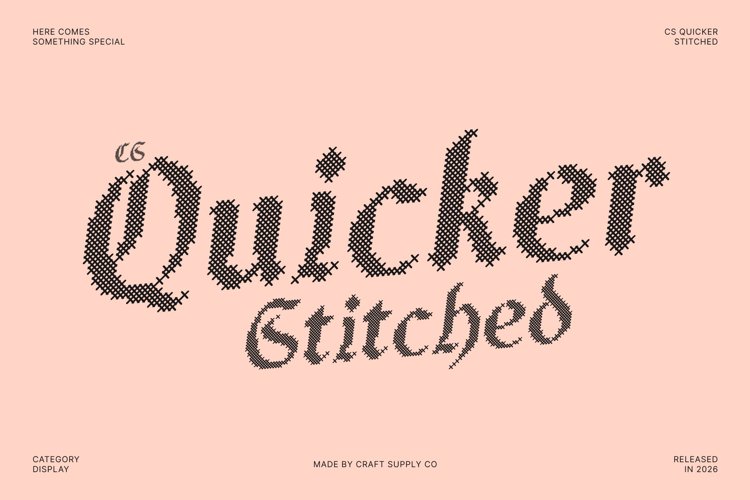 Preview of CS Quicker Stitched Font