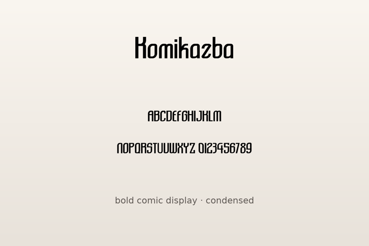 Preview of Komikazba Font
